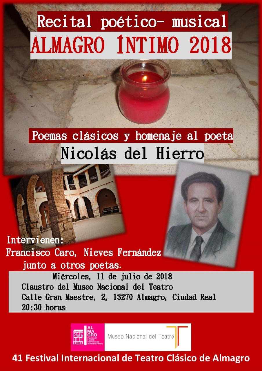 HOMENAJE AL POETA “NICOLÁS DEL HIERRO” –  (Almagro, 11 de julio – 20.30 horas)